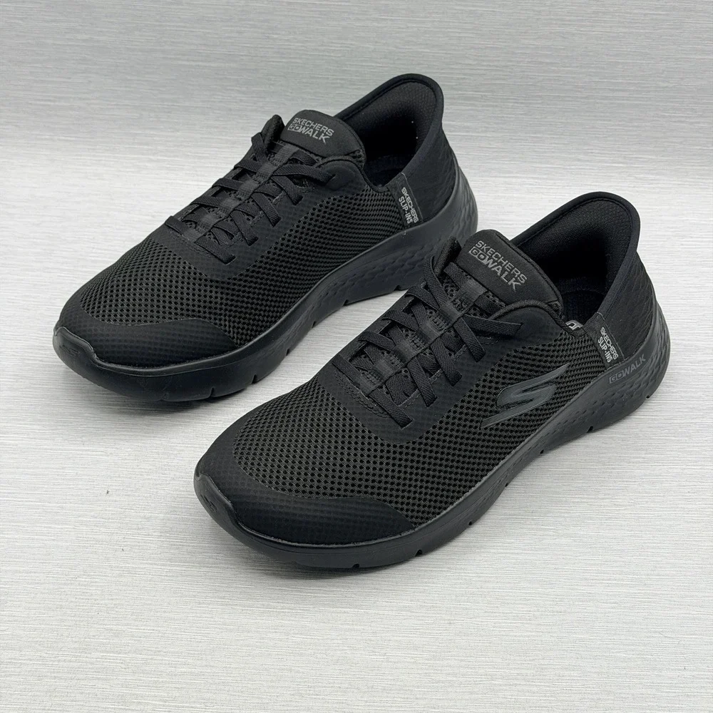 Skechers GO Walk Slip Ins Women's 9 Wide Walking Shoes Black Hands Free 124836